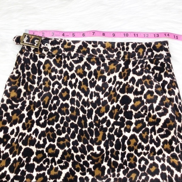 New J. Crew Buckle Mini Skirt in Leopard Corduroy - Picture 10 of 12